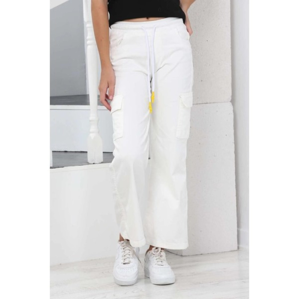 Wild Flower Kız Çocuk Kargo Cep Detaylı Yüksek Bel Wide Leg Pantolon Kız Çocuk Pantolon Fiyatı
