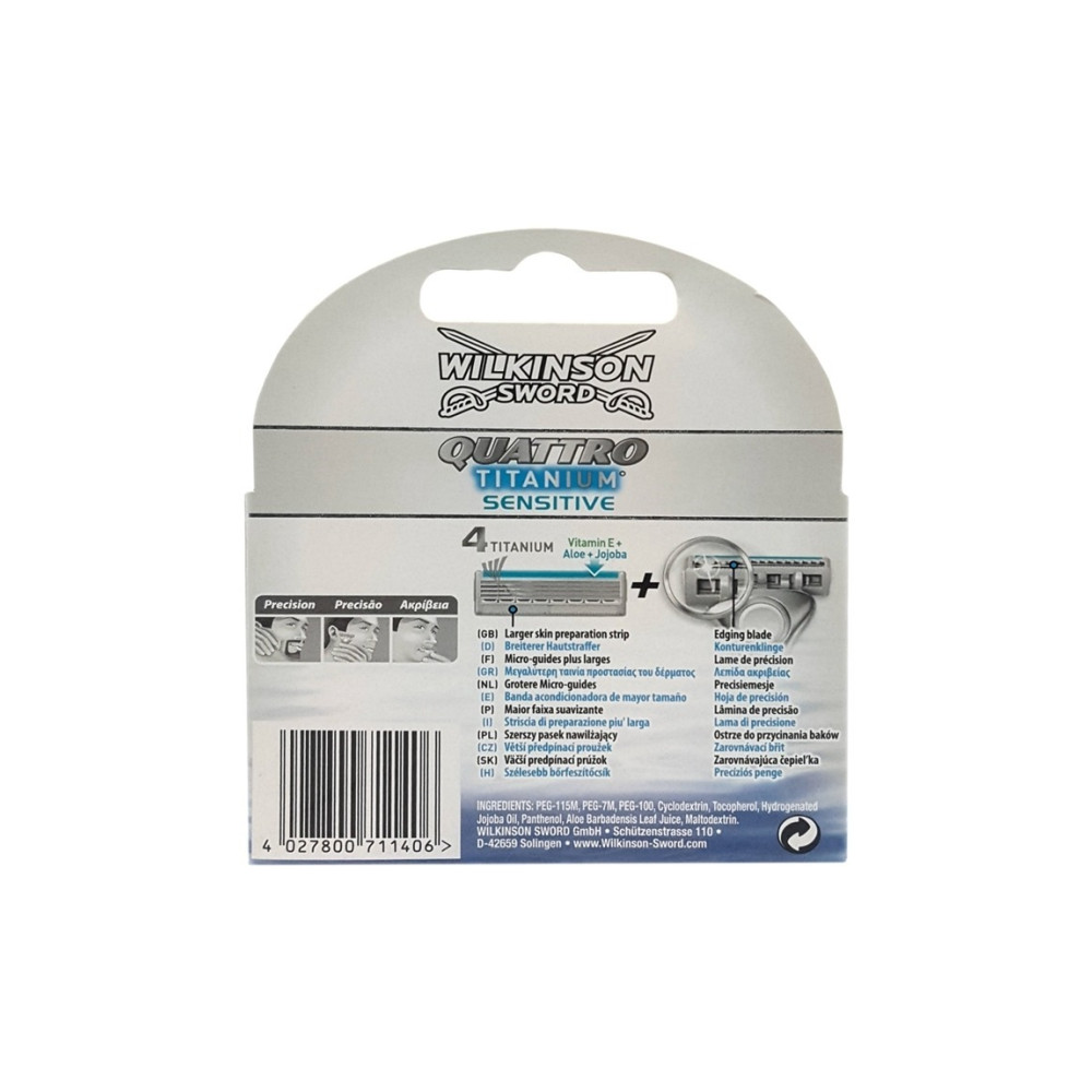 Wilkinson Sword Quattro Titanium Sensitive Yedek Bıçak 2'li