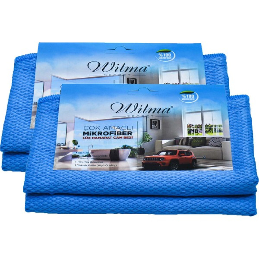 Wilma Secret Lüx Hamarat Büyük Boy 50X70 cm Mavi 2 Adet - Profesyonel Yüksek Kalite Oto Yıkama ve Kurulama Bezi Cam Bezi Temizlik Malzemeleri Fiyatı
