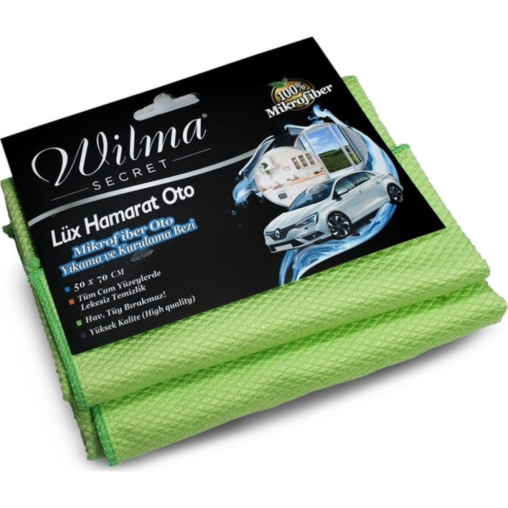 Wilma Secret Lüx Hamarat Mikrofiber Cam Bezi - 50 x 70 - Yeşil Oto Boyaları Fiyatı