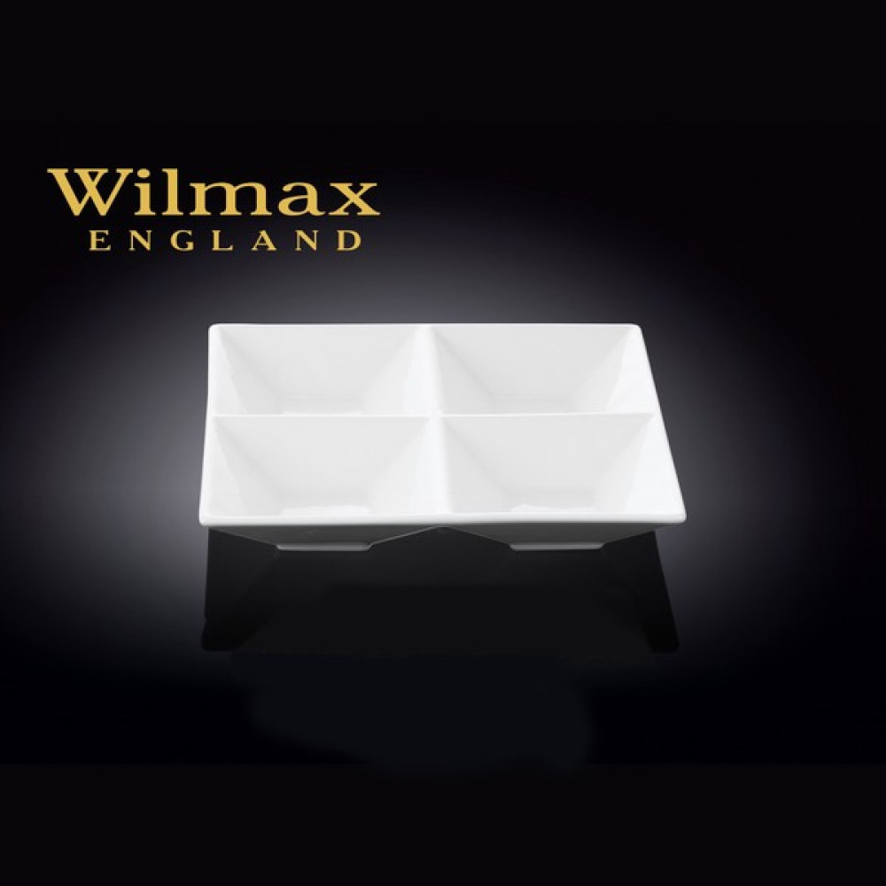 Wilmax 4 Bölmeli Kare Tabak, 20,5*20,5Cm. Mutfak Gereçleri Fiyatı