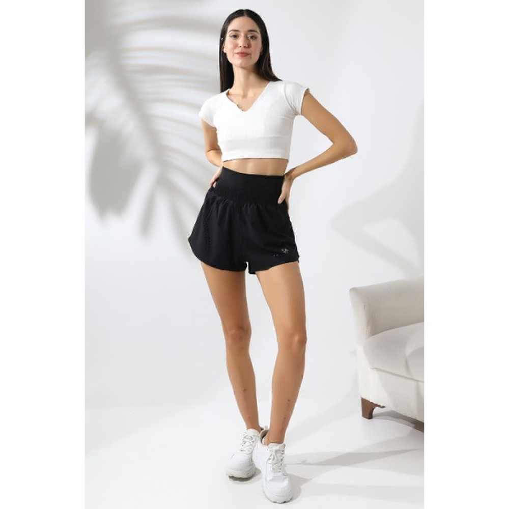 Win Moda Bel Korseli Taytlı Şort Lazerli / Women's Waıst Corset Wıth Tıghts Shorts Athlete Bayan Şort Fiyatı