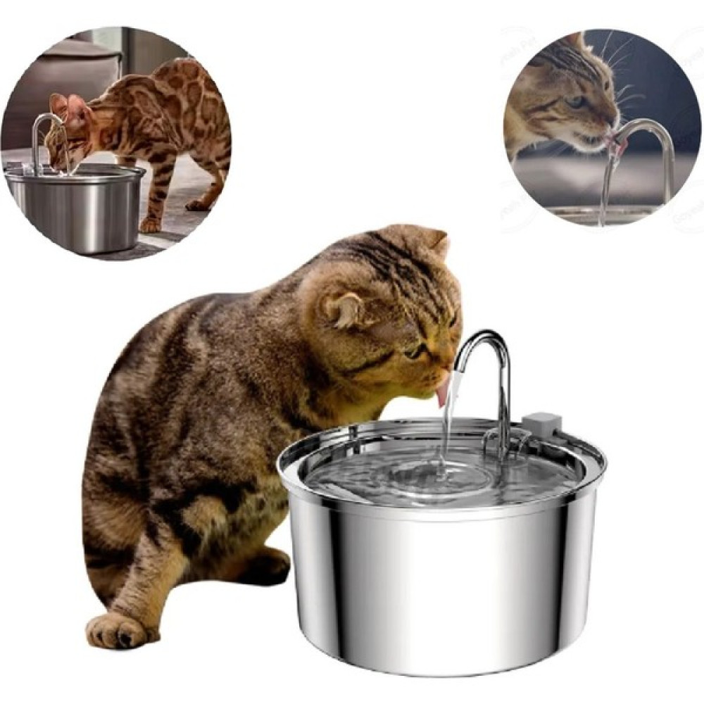 WINBEST 3.2 L 108 Oz Paslanmaz Çelik Büyük Metal Kedi Köpek Için Otomatik Su Pınarı Su Çeşmesi Su Sebili - Gri Evcil Hayvan Ürünleri Fiyatı