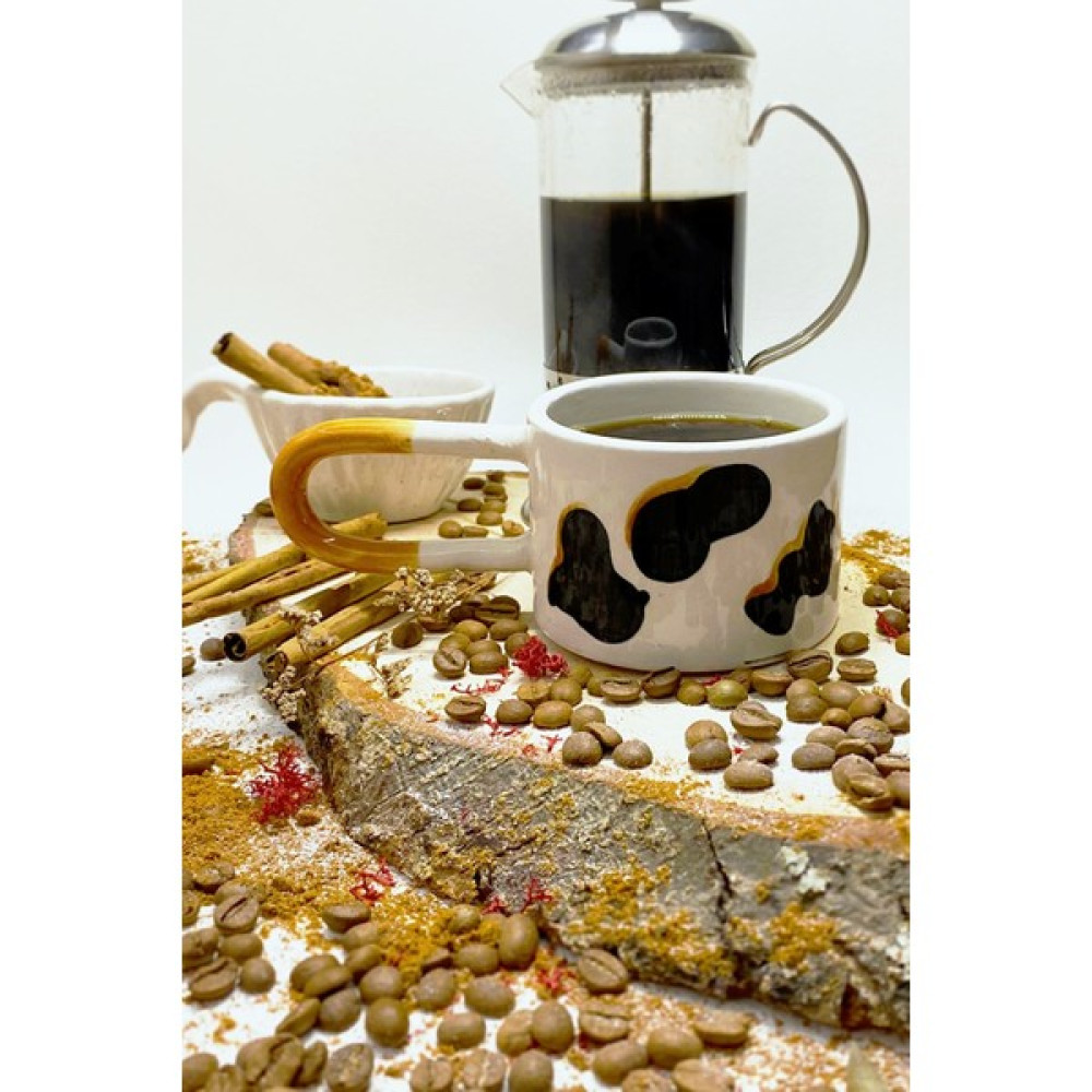 Wind Art Ceramic Retro Siyah Leopar El Yapımı Seramik Kupa Bardak - 200 ml - 1 Adet - Beyaz - Siyah Fincan / Bardak / Kahve Takımı Fiyatı