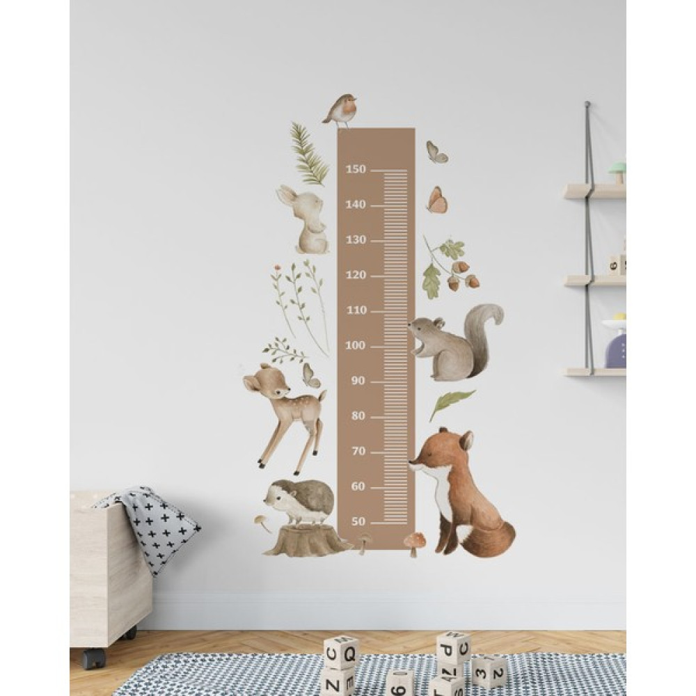Windali Kids Çocuk Odası Duvar Sticker Seti, Orman Hayvanları Boy Cetveli, Boy Ölçüm Sticker Duvar Dekoru Sticker Fiyatı