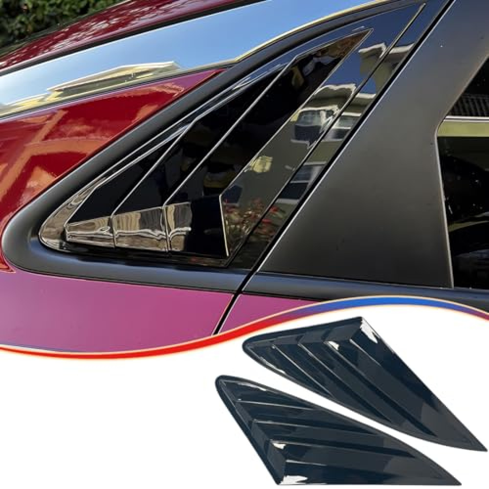 Window Louver，MUXEE 2Pcs Side Vent Window Louvers for kia K5/Optima 2021 2022 2023 2024 2025, ABS Print Sport Window Decorative Covers, Exterior Trim Accessories - Bright Black