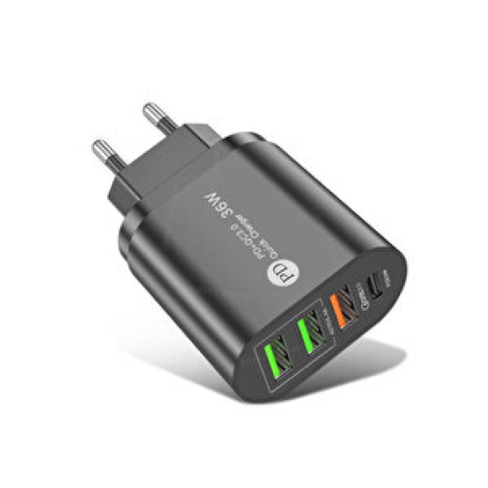 Winex 36w Pd20w+3usba 4 Çıkışlı Ev Tipi Şarj Aleti Başlığı Siyah Cep Telefonu Şarj Cihazı Fiyatı