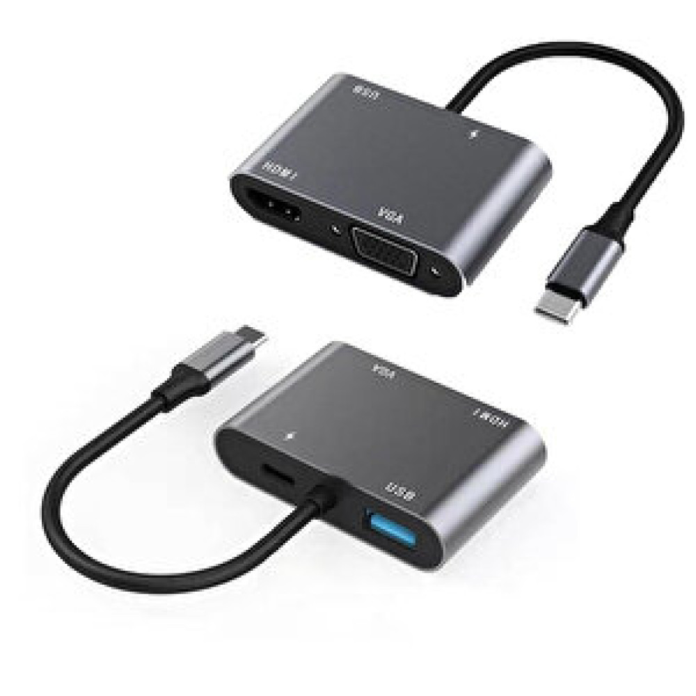 Winex 4in1 Type-c To Hub Pd 100w+hdtv+vga+usba Dönüştürücü Adaptör Seri & Paralel Kablo Fiyatı