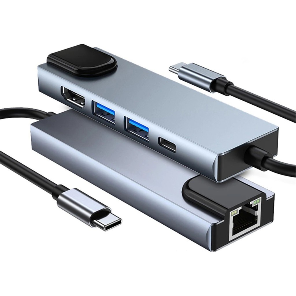 Winex 5in1 Type-C To HDMI 2xusba 3.0 Ethernet Hub Port Adaptör - Gri Bilgisayar Çevirici ve Adaptörü Fiyatı