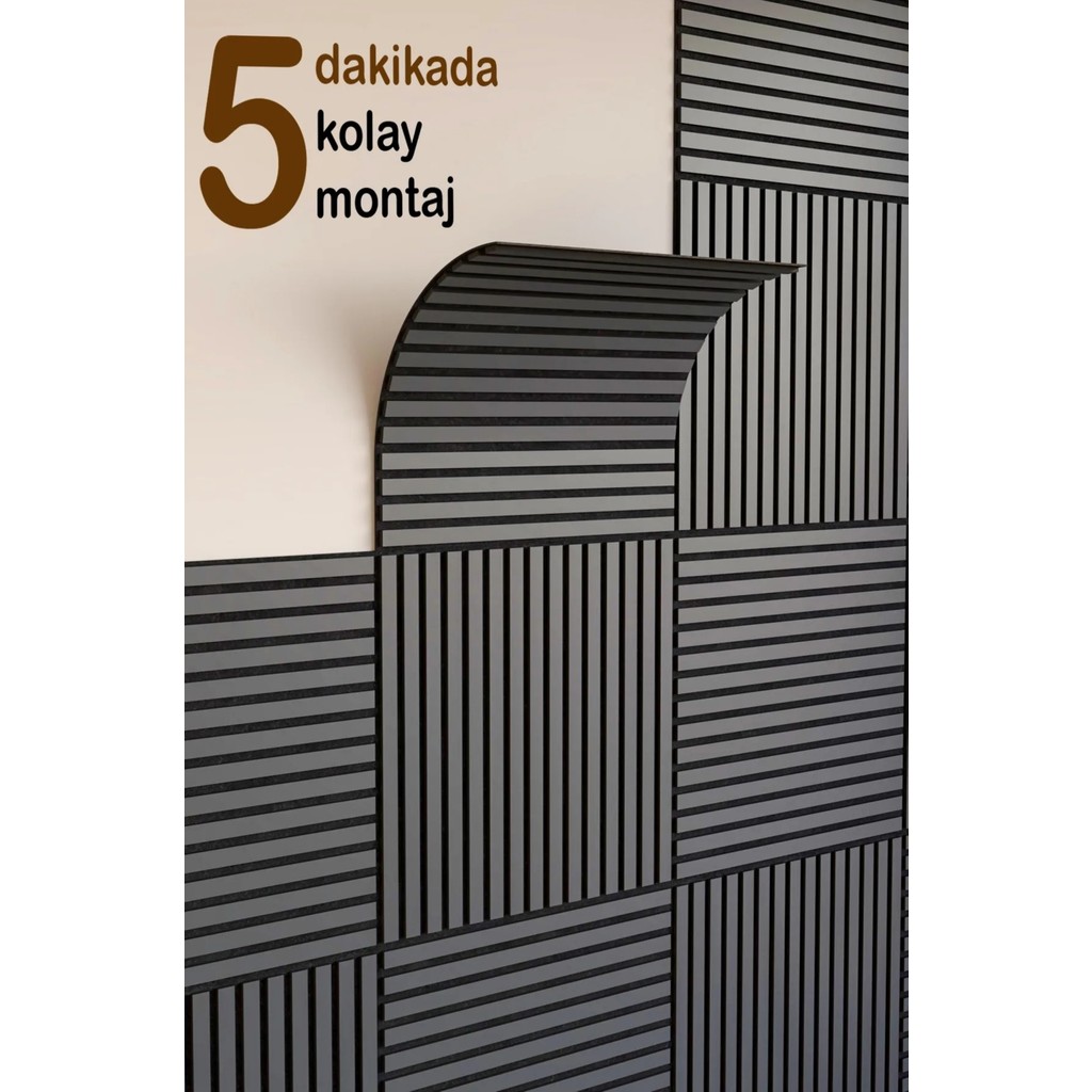 Winflex Mini Eko Akustik Ahşap Panel Antrasit Gri - 60X60CM - 60 X 60 CM SSD / Solid State Drive Fiyatı