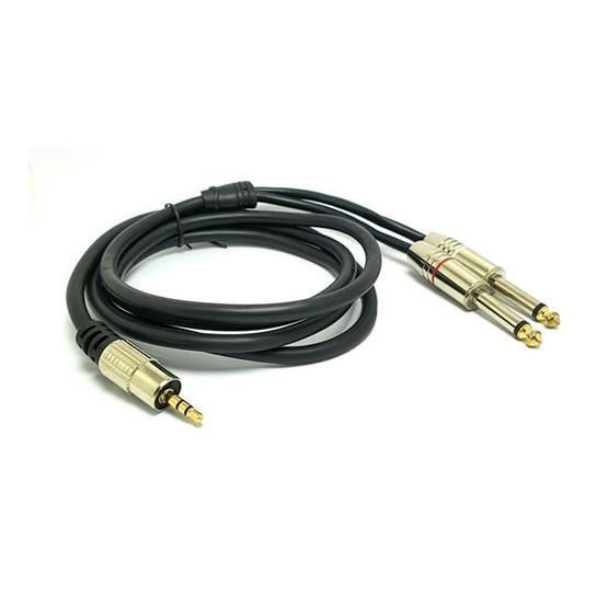 Winkel 1.5 m 3.5 mm Stereo 2x6.3 mm Mono Metal Jaklı Kablo
