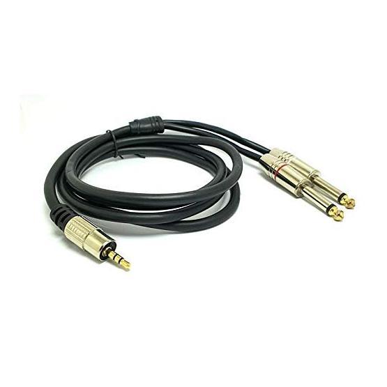 Winkel 1.5 m 3.5 mm Stereo 2x6.3 mm Mono Metal Jaklı Kablo