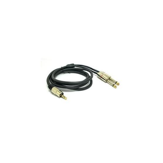 Winkel 1.5 m 3.5 mm Stereo 2x6.3 mm Mono Metal Jaklı Kablo