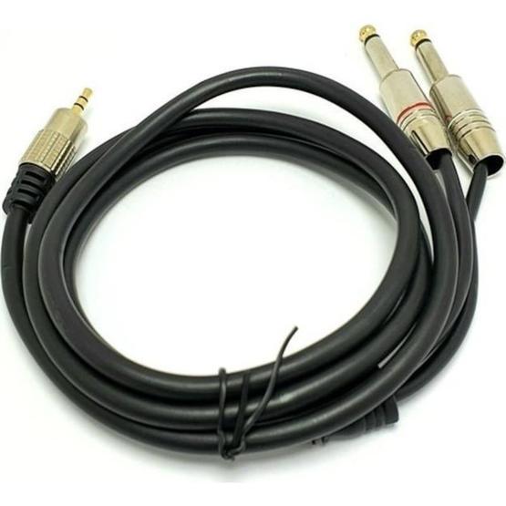 Winkel 1.5 m 3.5 mm Stereo 2x6.3 mm Mono Metal Jaklı Kablo