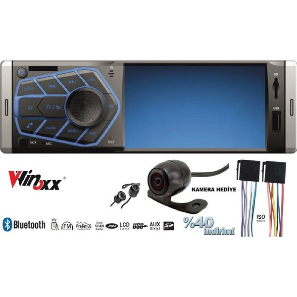 Winoxx Ekranlı Multicolour Oto Teyp Bluetooth/usb/sd Kamera Hediyeli Oto Teypleri Fiyatı