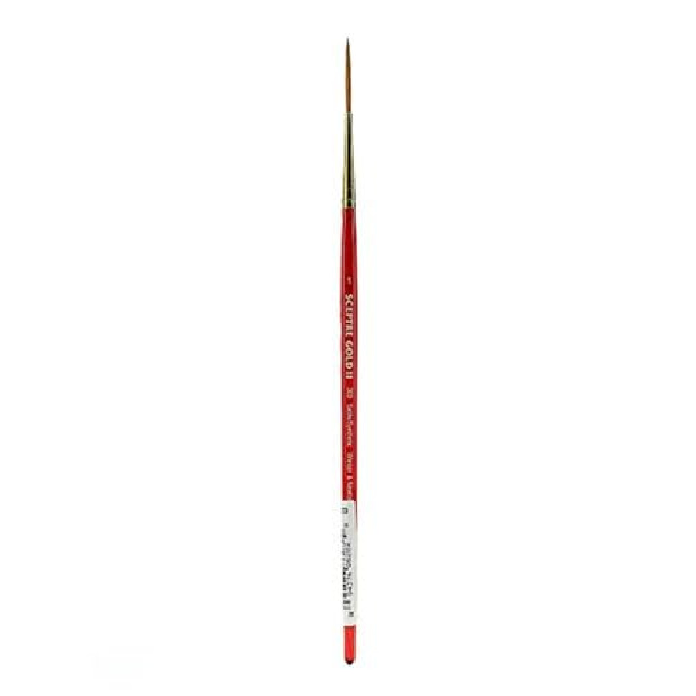 Winsor & Newton Sceptre Gold II Series 303 Short Handle Brush-Rigger #1, Round#0000