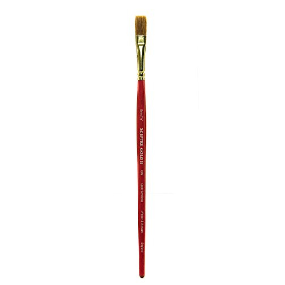 Winsor & Newton Sceptre Gold II Series 606 Short Handle Brush-Flat Wash ¼, ¼