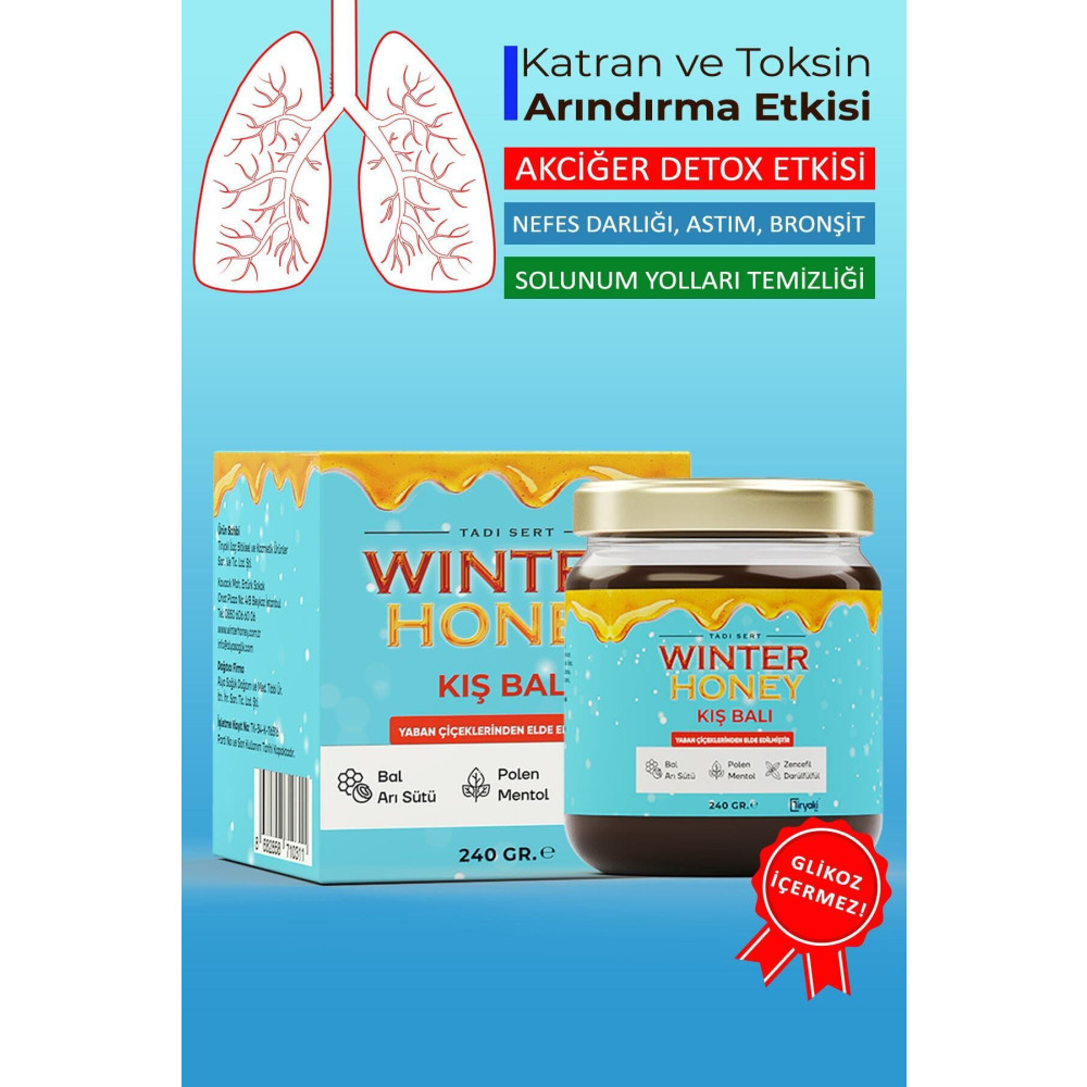 WINTER HONEY Meyan Köklü-akciğer Detoxu Çam Kozalak Balı 240 Gr. Yetişkinler Için Organik Ürünler Fiyatı