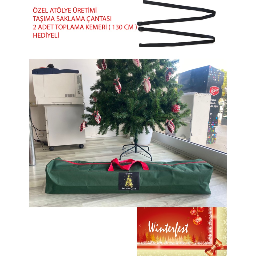 Winterfest Yılbaşı Ağacı Taşıma Saklama Çantası 180-210-250-300 cm Ağaçlara Uyumlu(Büyük Boy) - Büyük Boy Diğer Fiyatı