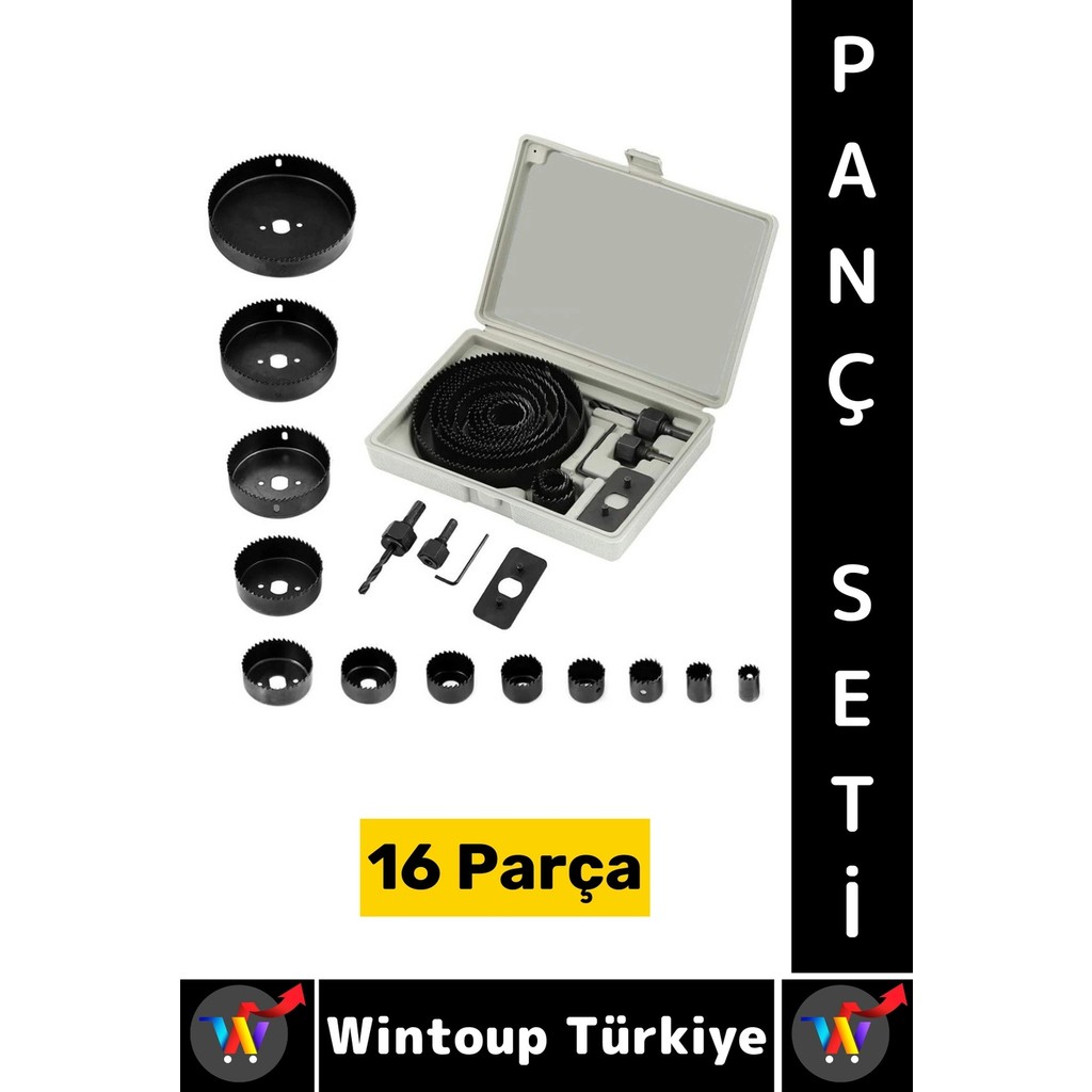 Wintoup #pançseti Dayanıklı Ağaç Kesme Testere Matkap Ucu Takımı Alçıpan Tavan Kesme 16 Parça Panç Seti - Tek Ebat - Çok Renkli Matkaplar Fiyatı