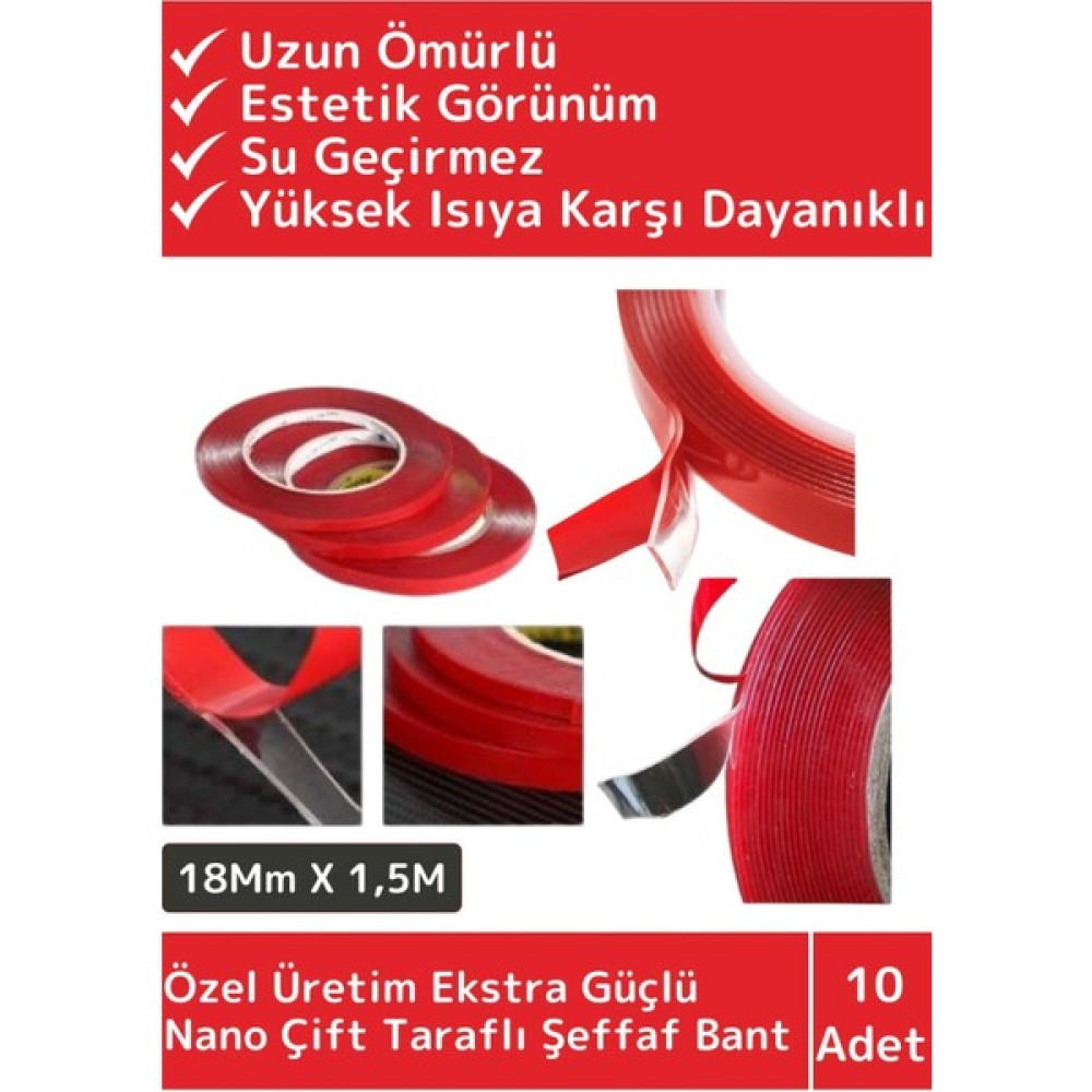 Wintoup Premium Seri Ultra Güçlü Çok Amaçlı Tamir Cam Dış Mekan Montaj 1,5mt Çift Taraflı Şeffaf Bant 10 Adt Oto Boyaları Fiyatı