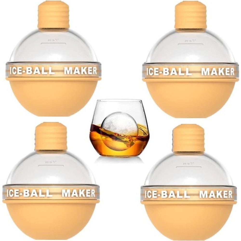 Winvik 4 Paket Buz Topu Üreticisi, Viski Buz Kalıbı, Silikon Buz Küpü Tepsisi, Viski ve Kokteyller Için Küre Buz Kalıbı (Yurt Dışından) - Sarı Mutfak Gereçleri Fiyatı