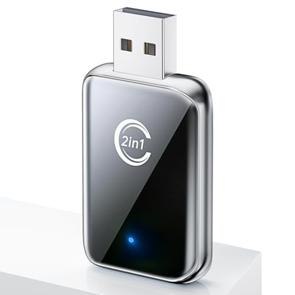 Wireless Carplay Adapter for iPhone, Convert Wired Carplay to Wireless, 2 in 1 Plug and Play Android Auto and Carplay Adapter for iOS 10 Android 11 and Above, Cars with Built-in Carplay (Silver) Car Video Systems Fiyatı