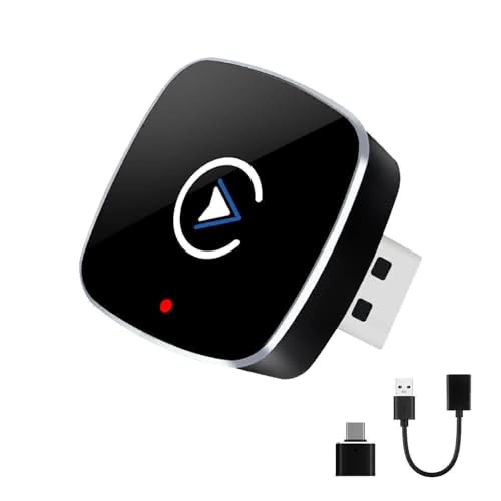Wireless CarPlay Adapter for iPhone,Mini USB Design,2025 Upgrade Wired to Wireless for Cars with Built-in Wired for Apple CarPlay Plug and Play Fast Stable Connection Car Play for iPhone12 Above (A1)