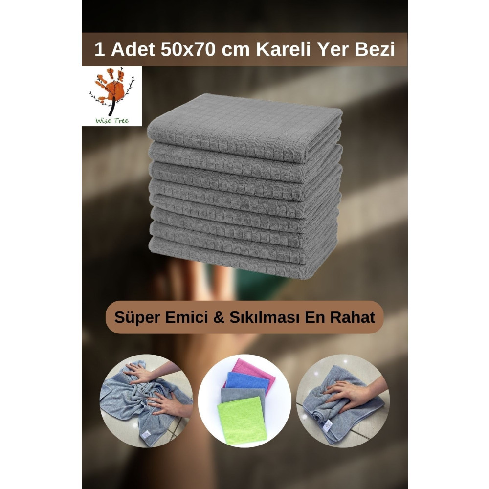 wise tree ( 1 Adet ) Sıkılması En Rahat Bez Kareli Büyük Boy Yer Bezi 50*70 Cm Kullanışlı Yer Silme Bezi Temizlik Malzemeleri Fiyatı