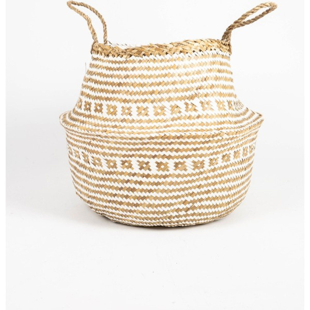 Wisha Natural Desenli Large Boy Katlanabilir Hasır Sepet / Saksılık 35X32CM Saksı ve Aksesuarları Fiyatı