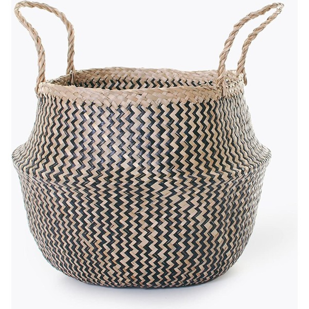 Wisha Natural Zigzag Large Boy Katlanabilir Hasır Sepet / Saksılık 35X32CM Saksı ve Aksesuarları Fiyatı