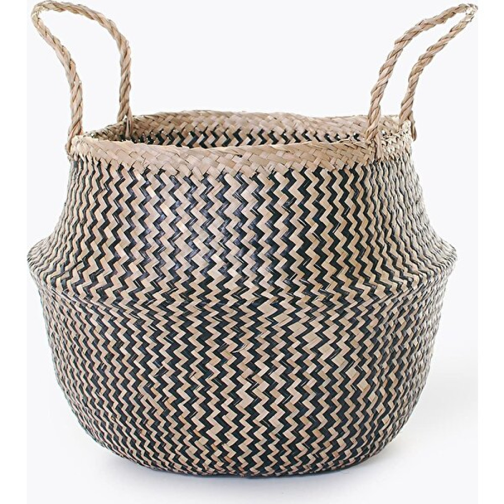 Wisha Natural Zigzag Small Boy Katlanabilir Hasır Sepet Saksılık Saksı ve Aksesuarları Fiyatı