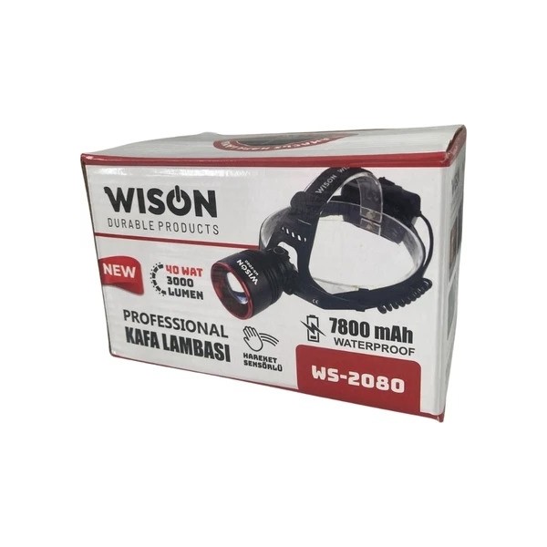 Wison WS-2080 | 40W • 3000 Lümen • Hareket Sensörlü Profesyonel Şarjlı Kafa Lambası Diğer Fiyatı