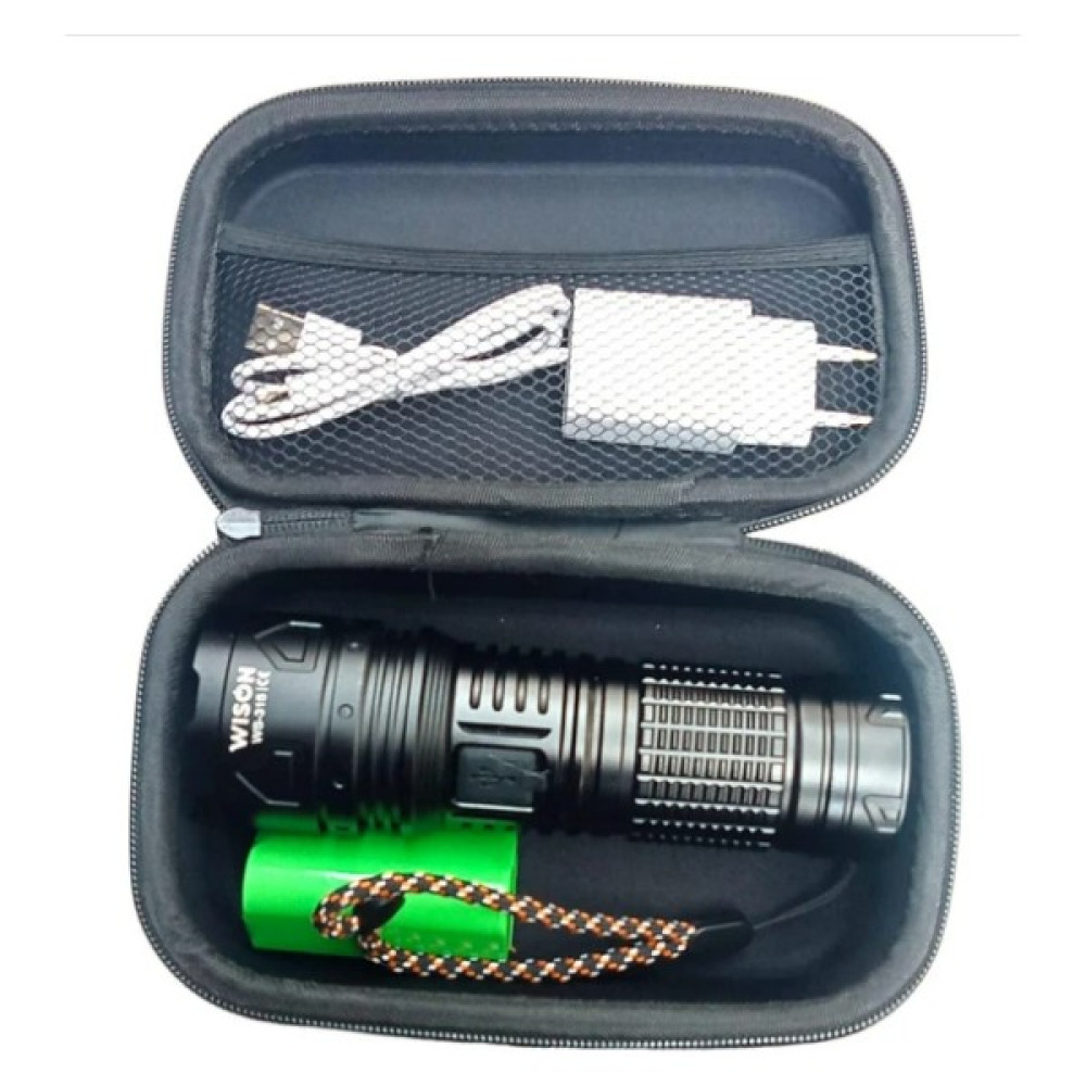 WISON WS-315 Profesyonel Şarjlı Avcı El Feneri 50 Watt 9800 Mah Pil, Ultra Güçlü Metal El Feneri Kamp Malzemeleri Fiyatı