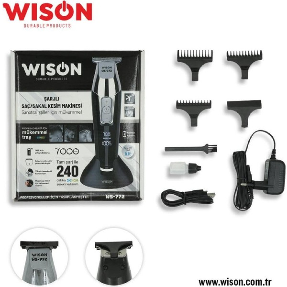 WISON WS-772 Profesyonel Saç Sakal Tıraş Makinesi Erkek Tıraş Ürünleri Fiyatı