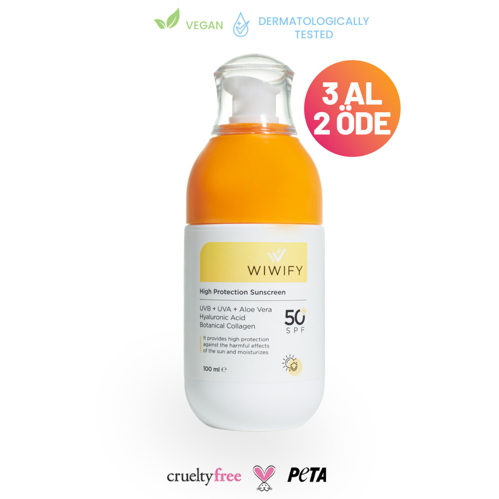 WIWIFY Leke Karşıtı Cilt Tonu Eşitleyici Yüksek Korumalı Güneş Kremi Spf 50 100 ml (ALOE VERA ÖZLÜ) Pa Güneş Kremleri ve Losyonları Fiyatı