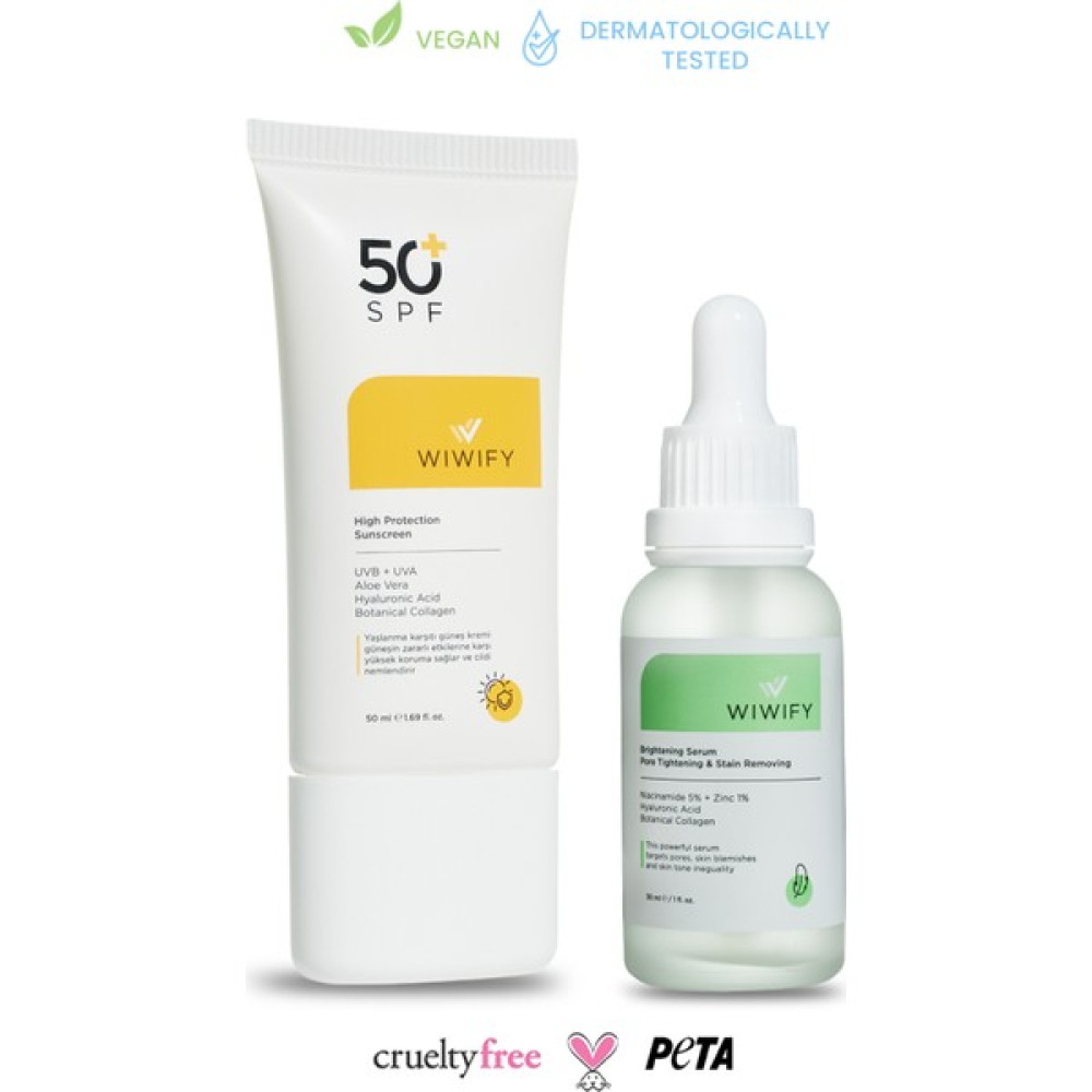 WIWIFY Yağlı Ve Geniş Gözenekli Ciltler İçin Güneş Kremi + Niacinamide Cilt ve Yüz Bakımı Fiyatı