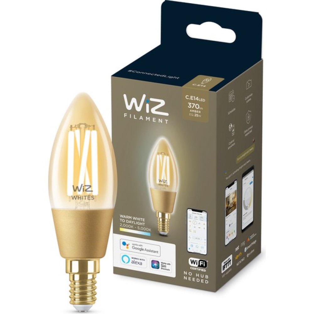 Wiz 25W Sarı-Beyaz Ambiyans E14 Akıllı Filament Ampul (C35) Led Aydınlatmalar Fiyatı