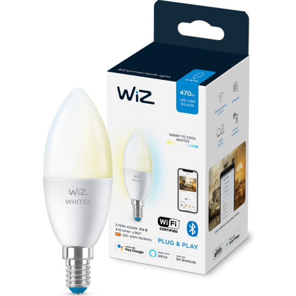 Wiz-Wi-Fi 2700K-6500K Beyaz Ambiyans Akıllı Ampul - 40W - C37 - E14 Ince Duy - 40 - 50 W Led Aydınlatmalar Fiyatı
