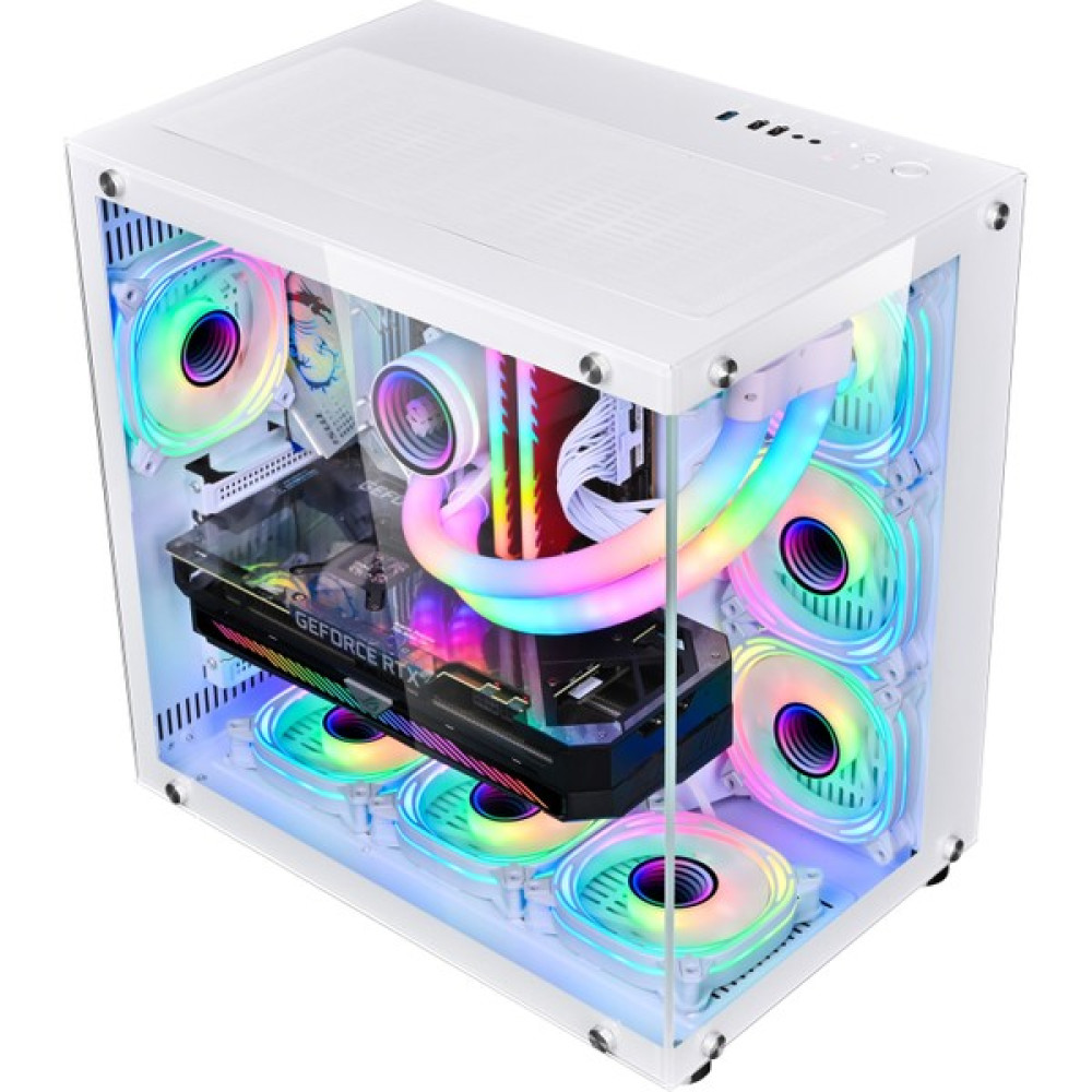 Wjcoolman Robın2 Uzaktan Kumandalı Rgb 7 Fanlı Gaming Akvaryum Beyaz Kasa PC Kasaları Fiyatı