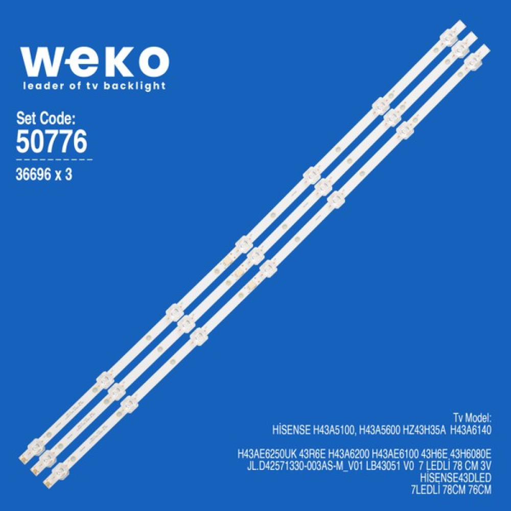 WKSET-5776 36696X3 JL.D42571330-003AS-M_V01 LB43051 V0 3 Adet LED Bar Oto Boyaları Fiyatı