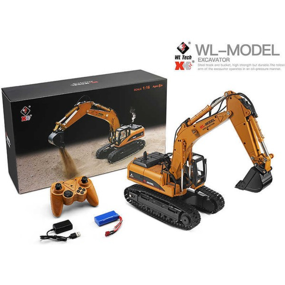 Wltoys 16800 1/16 Metal Şase,metal Paletli,duman Jeneratörlü 23 Kanal R/c Excavator - Renkli RC Araçlar ve Aksesuarları Fiyatı