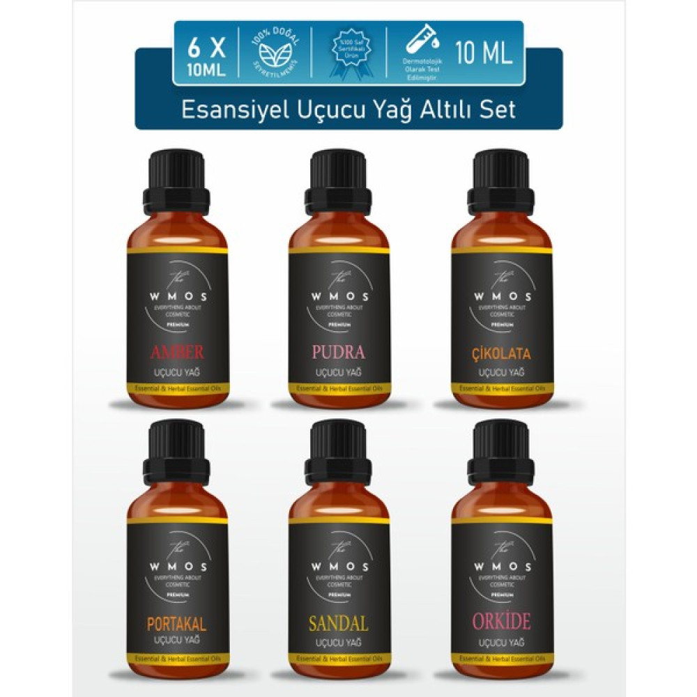 Wmos 6'lı Set-1 Uçucu Yağ 100 % Saf Esansiyel Uçucu Yağ Aromaterapi Yağı Oda Kokusu Buhurdanlık Yağı 6X10 Oda Kokusu Fiyatı