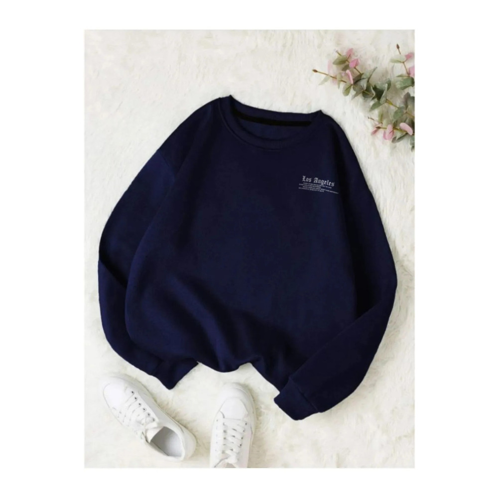 WNWGKN TRENDPUNKY1 Oversize Los Angeles Sweatshirt İçi Polarlı Kışlık L Beden Bayan Sweatshirt Fiyatı
