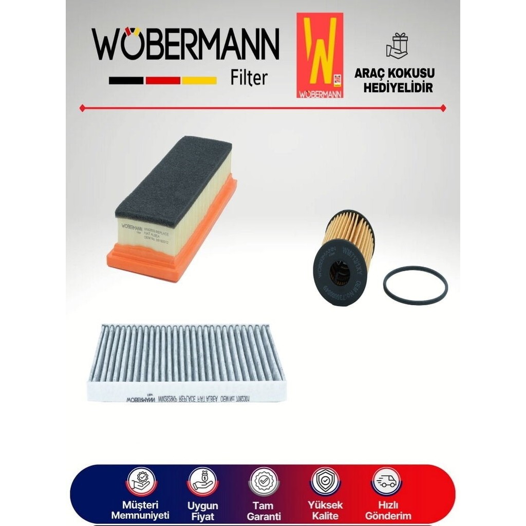 Wöbermann Fiat Palio 1.3 Multijet Filtre Bakım Seti 2003-2012 3lü Karbonlu Diğer Fiyatı