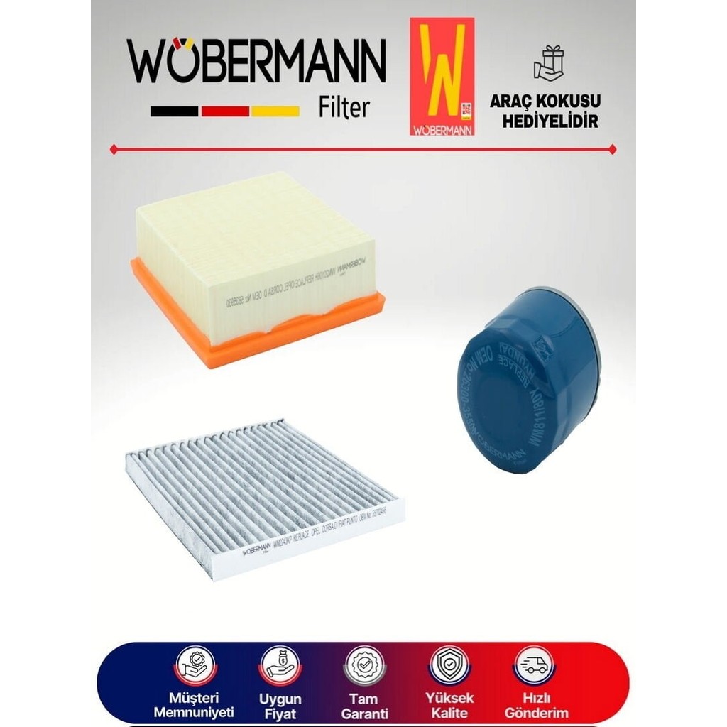 Wöbermann Opel Corsa D 1.3 Cdtı Filtre Bakım Seti 2011-2015 3lü Karbonlu Diğer Fiyatı