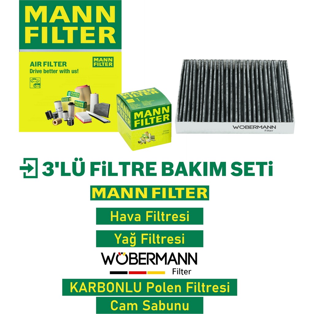 Wöbermann Wöbermann+Mann Nissan X-Trail 1.6 Dci Filtre Bakım Seti 2014-2017 3k Diğer Fiyatı