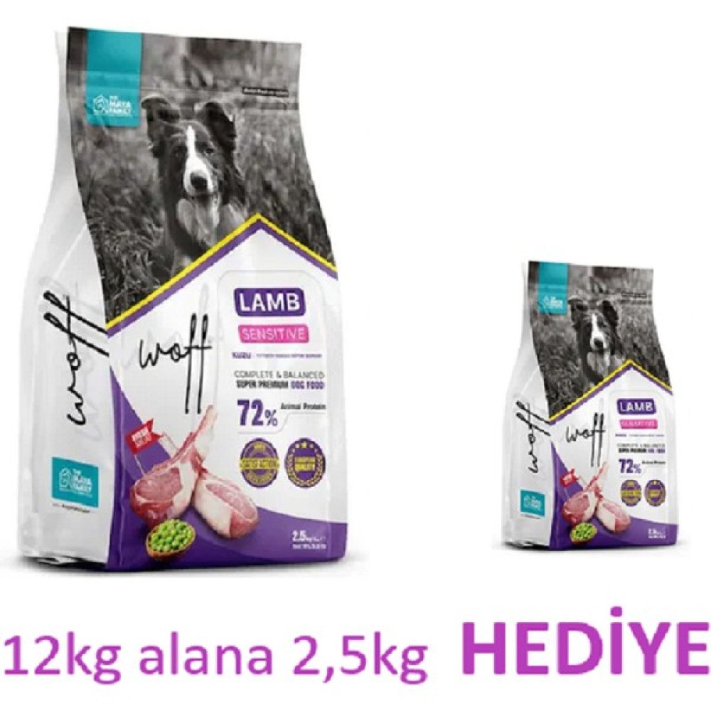Woff Yetişkin Köpek Maması Kuzulu Hassas Köpekler - Woff Kuzulu Hassas Köpek 12KG Alana 2,5kg Hediye Oto Boyaları Fiyatı
