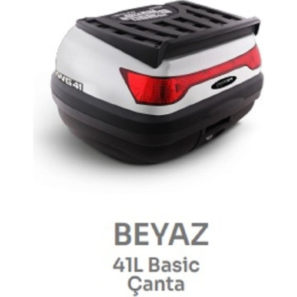 Wogen 41 Lt Motosiklet Arka Çanta Üst Bagaj Basic Beyaz - tek boyut Motorsiklet Çantaları Fiyatı