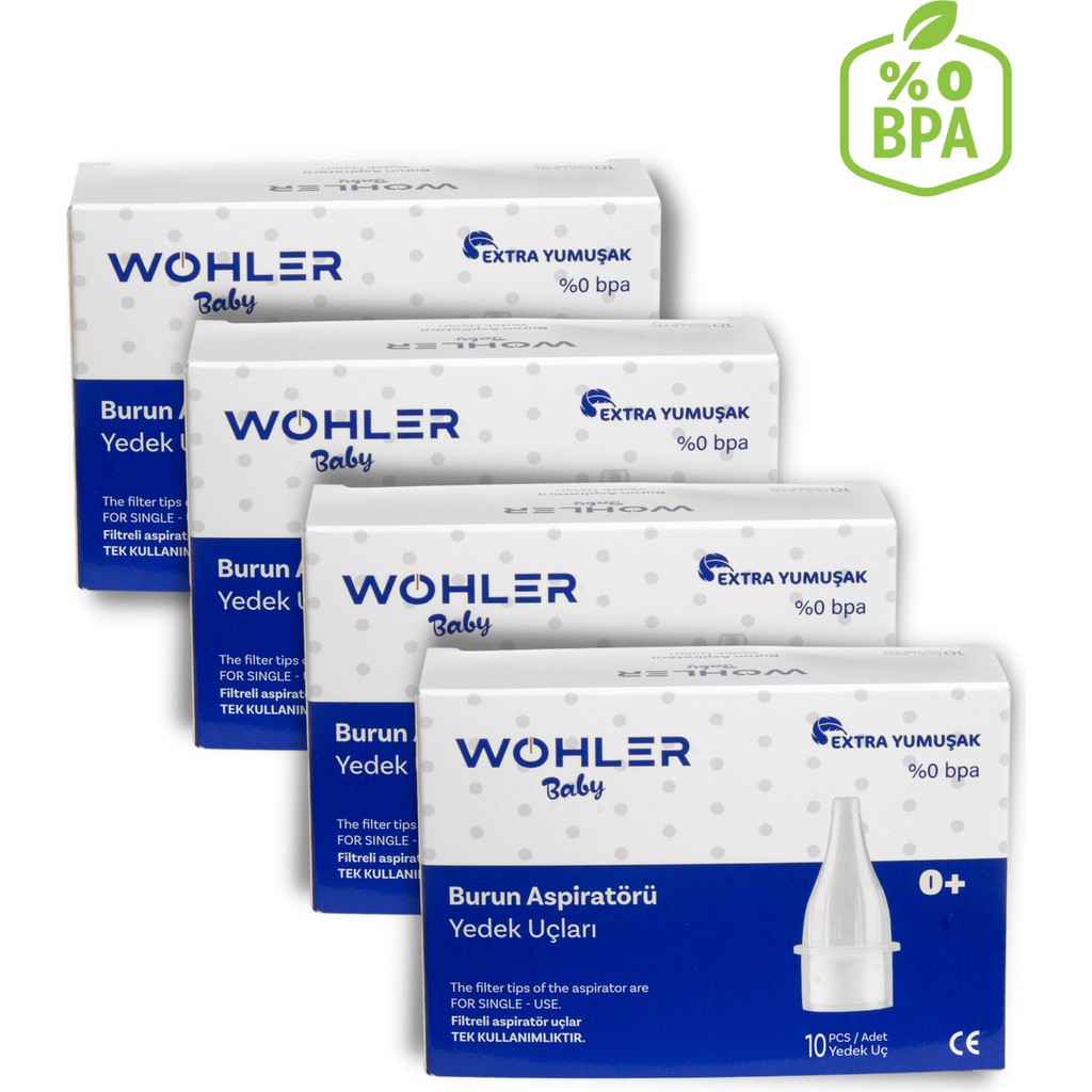 Wohler Nazal Burun Aspiratörü Yedek Uç 10'lu x 4 Paket 40 Adet Tek Kullanımlık ve Hijyenik Diğer Fiyatı